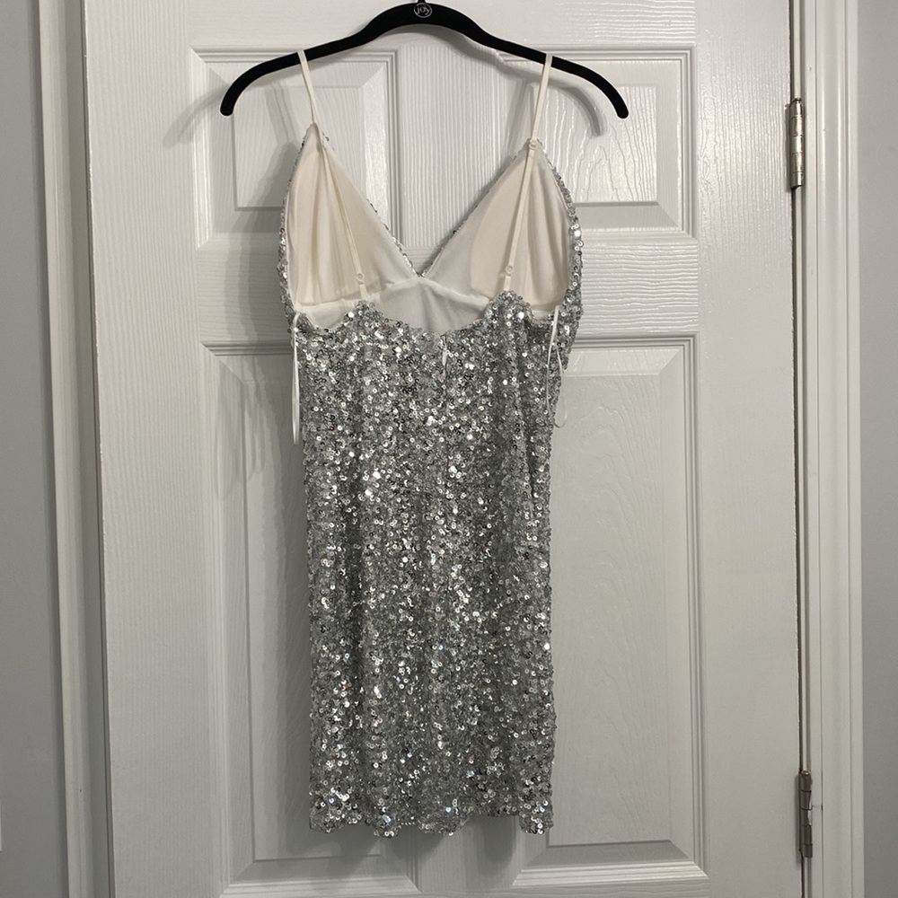 Silver Sequin Mini Dress - Picture 2 of 3